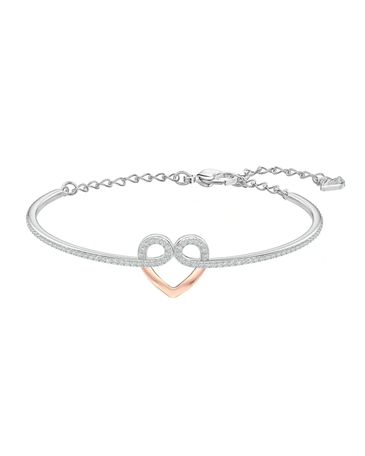 Bracelet jonc Swarovski My Hero plaqué or rose cristaux blancs femme