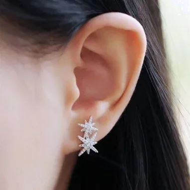 Boucles d'oreilles APM Monaco Doubles Météorites Cristallisées — vue 2