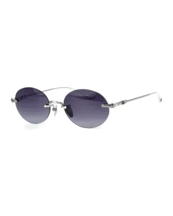 Lunettes de soleil Chrome Hearts Sinnergasm B ovale métal argenté
