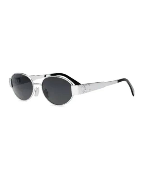 Lunettes de soleil Celine Triomphe ovales CL40235U monture métal Argenté CL40235U5416A