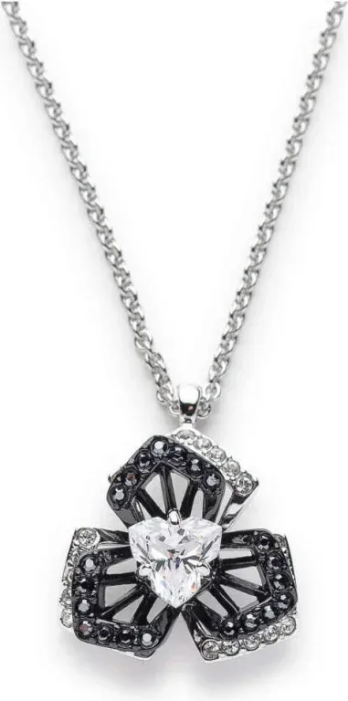 Collier Linda - Cristaux Noirs et Blancs