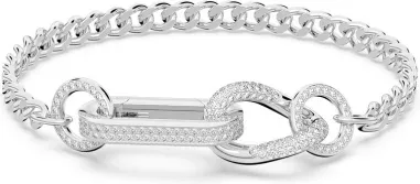 Bracelet Dextera Pavé Maillons Mixtes Rhodium — vue 1