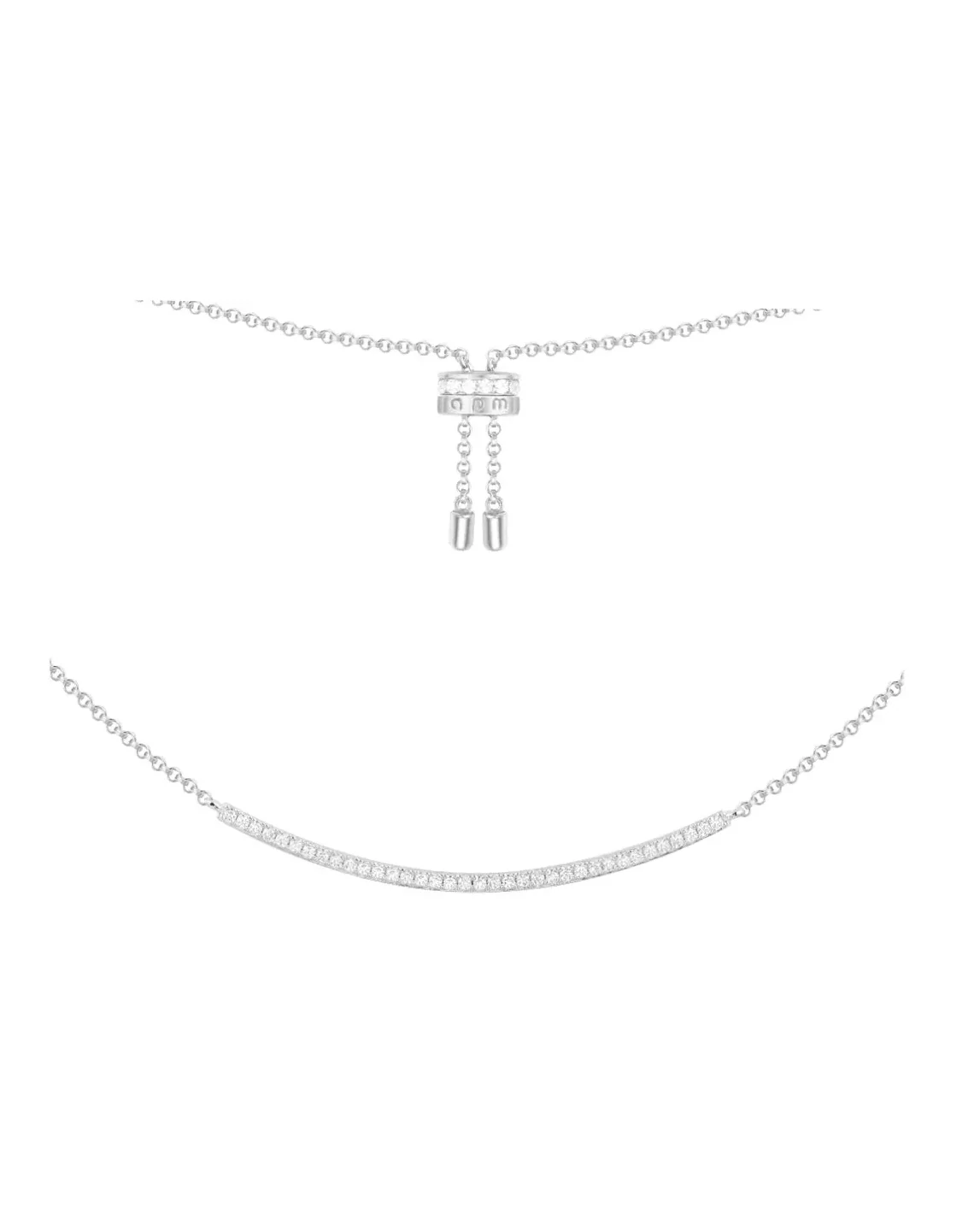 Collier APM Monaco ajustable arc oxyde de zirconium argent 925