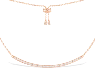 Collier APM Monaco ajustable arc or rose