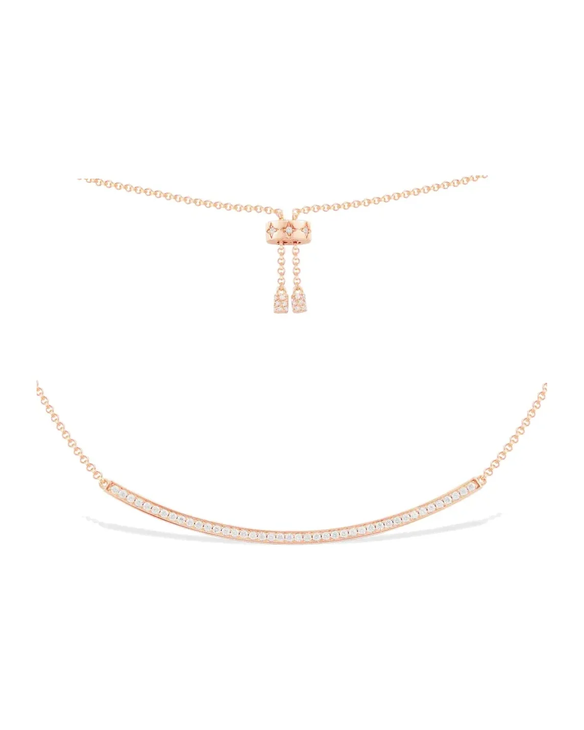 Collier APM Monaco ajustable arc oxyde de zirconium plaqué or rose femme