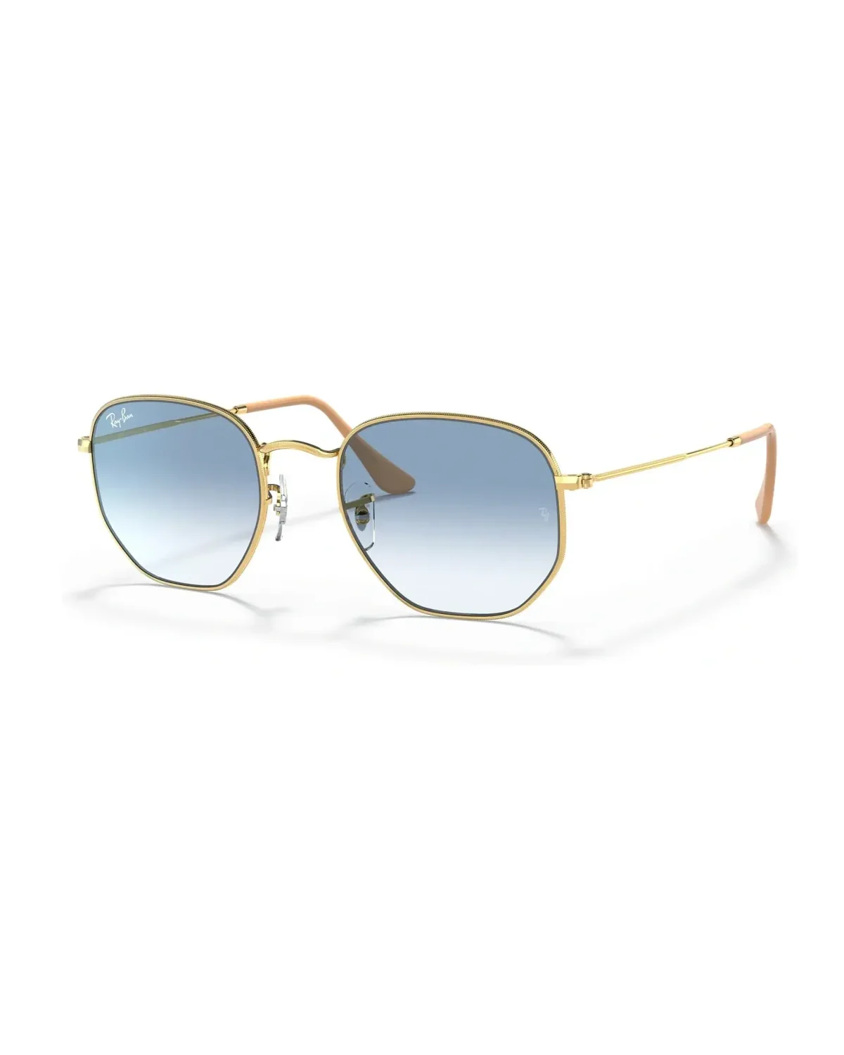 Lunettes Hexagonal Flat Lenses - Doré et Dégradé Bleu