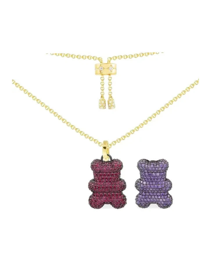 Collier APM Monaco Yummy Bear argent 925 oxyde de zirconium unisexe