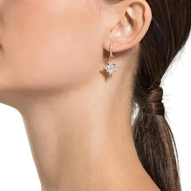 Boucles d'oreilles Swarovski Symbolic Star plaqué or rose — vue 5