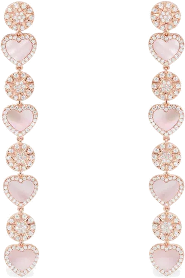 Boucles d'oreilles Cœur Nacre Rose APM Monaco