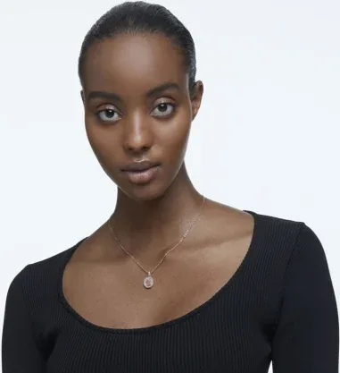 Collier Signum Or Rose et Cristaux Blancs — vue 4