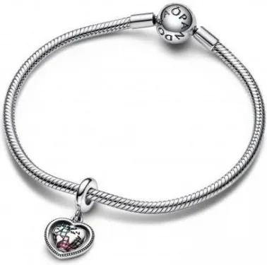 Charm Pendant Globe Rotatif Cordiforme Multicolore — vue 4