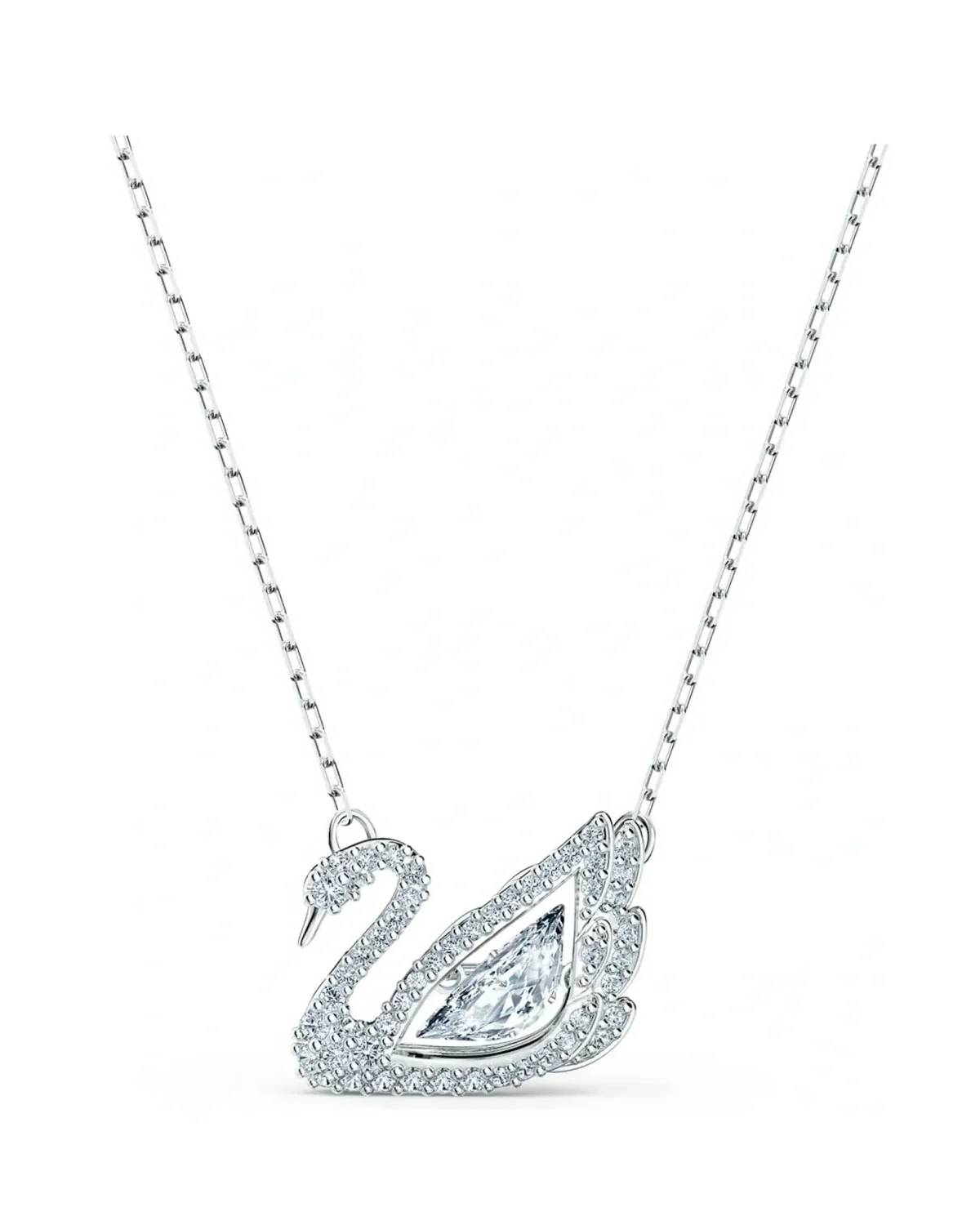 Collier Swarovski Dancing Swan pendentif cygne cristaux métal rhodié argenté