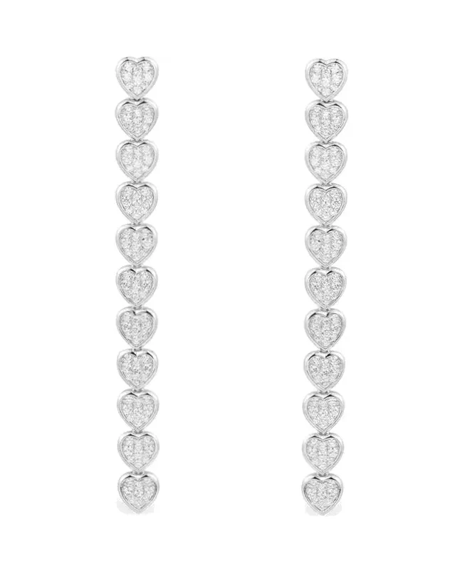 Boucles d'oreilles pendantes APM Monaco coeur argent 925 zirconium femme