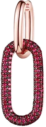 Boucle d'oreille APM Monaco plaqué doré rose et zirconium fuchsia