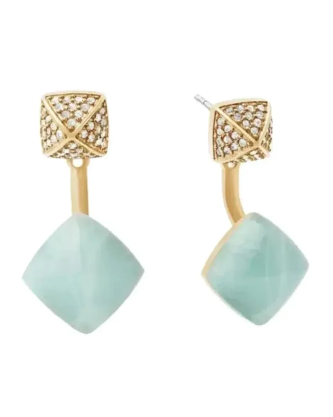 Boucles d'oreilles Michael Kors acier inoxydable pavées turquoise