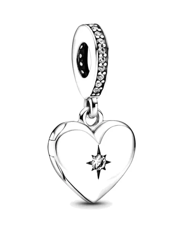 Charm Pandora Médaillon Cœur Ouvrable Argent 925 Femme