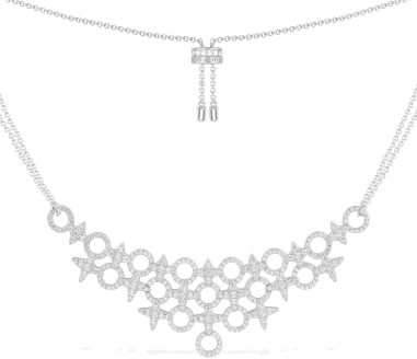 Collier APM Monaco Double Chaîne Météorites et Cercles