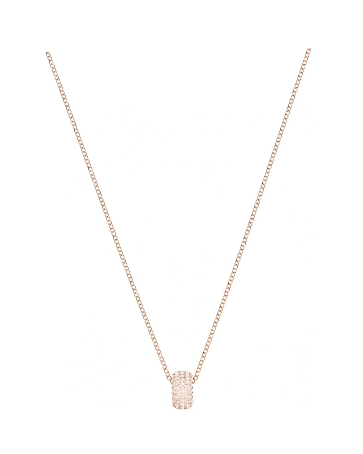 Collier Swarovski Stone Round plaqué or rose cristaux zirconium femme