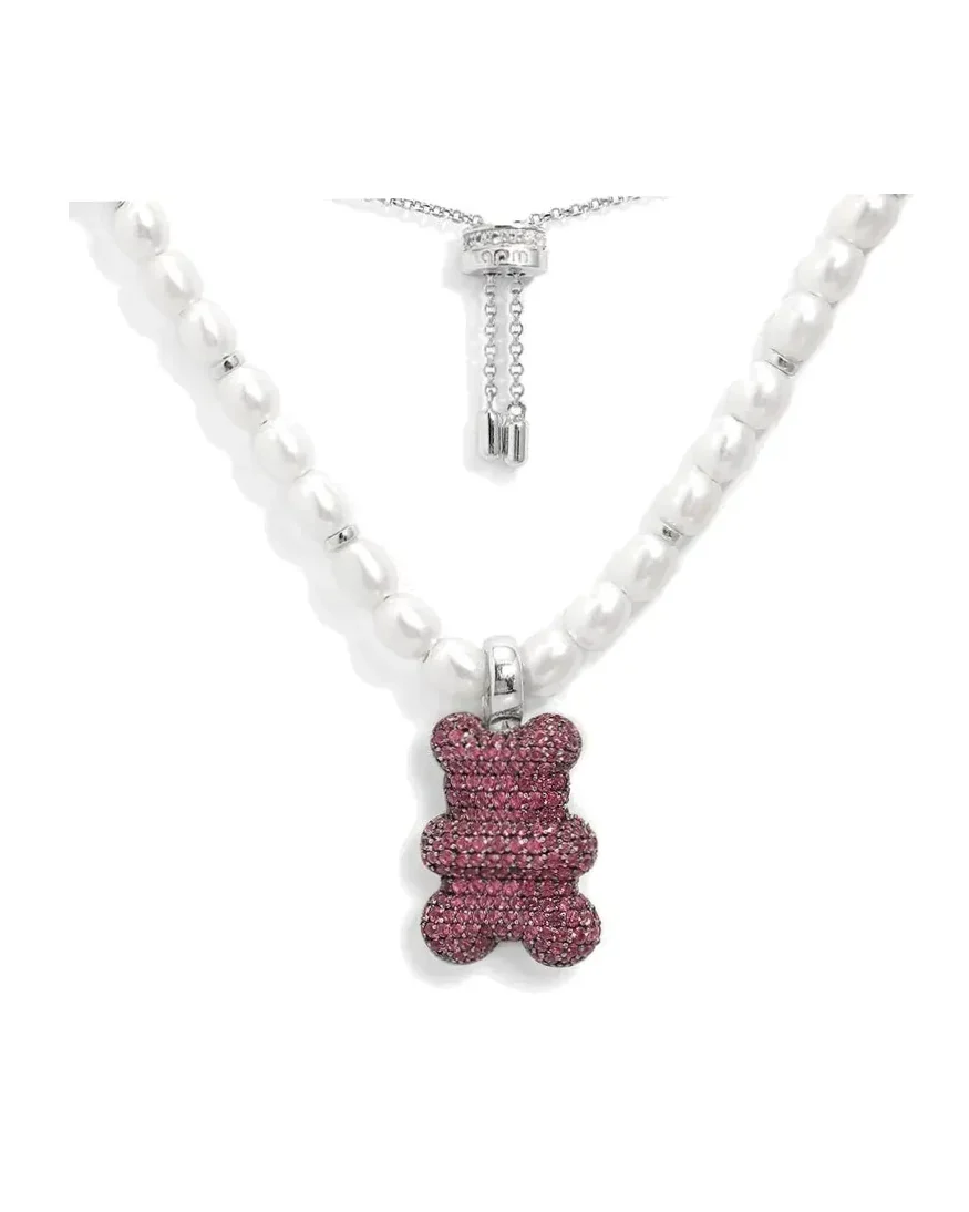 Collier APM Monaco Yummy Bear Malu argent 925 zirconium ajustable