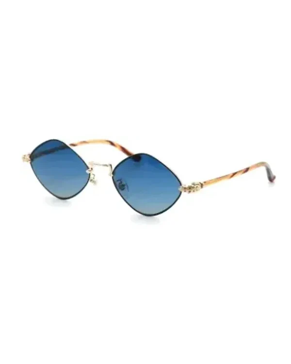 Lunettes de soleil Chrome Hearts Diamond Dog géométrique noir métal