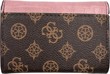Portefeuille Guess rose et marron monogramme — vue 2
