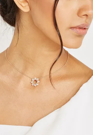 Collier Swarovski Major Or Rose, Perles et Cristaux Blancs — vue 2