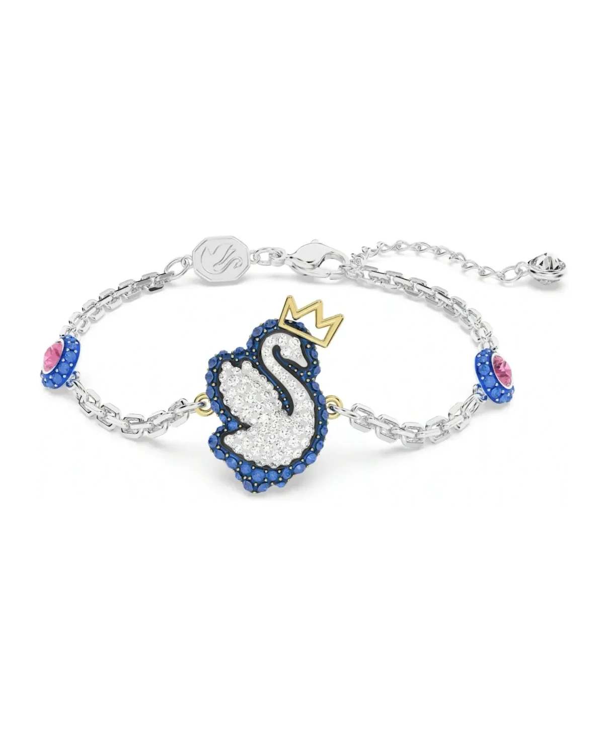 Bracelet Swarovski Pop Swan métal plaqué rhodium bleu femme