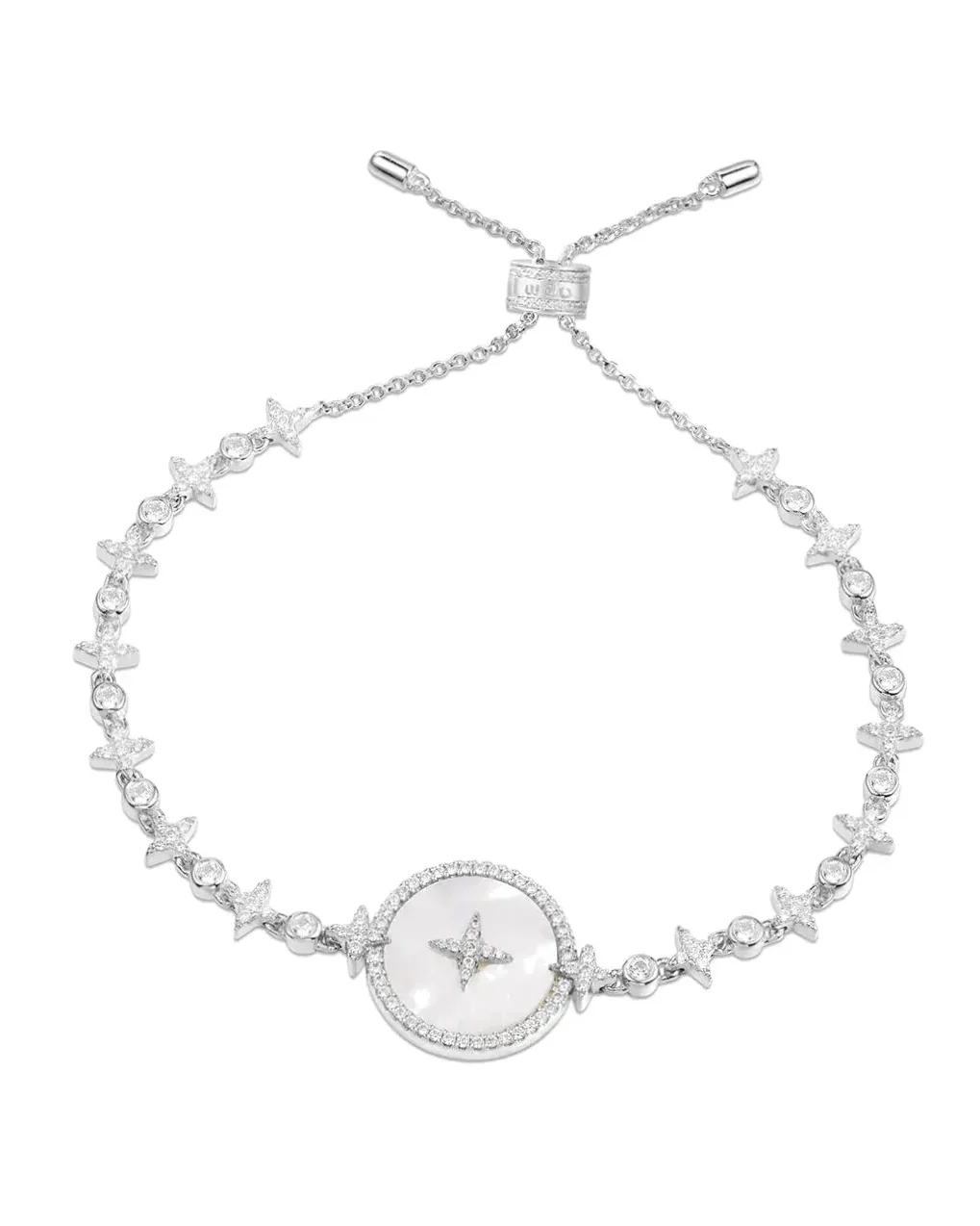Bracelet APM Monaco étoile nacre argent massif zirconium femme