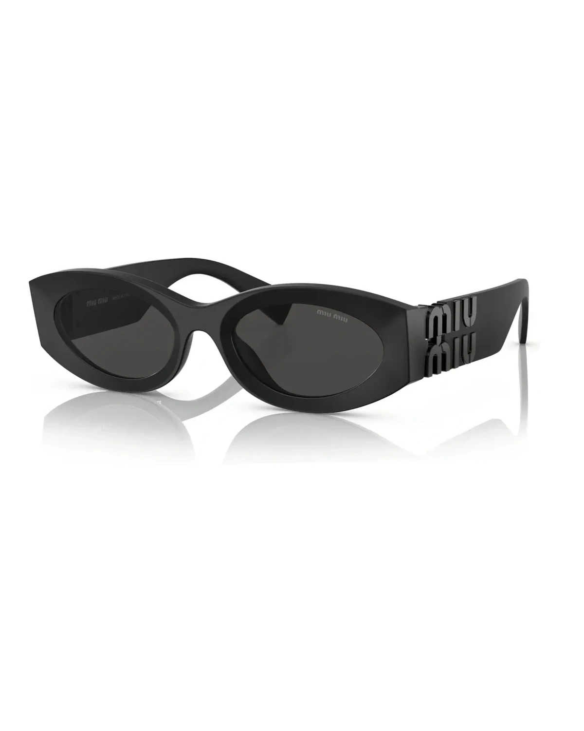 Lunettes de soleil Miu Miu MU11W ovales acétate noir