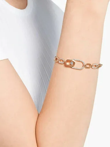 Bracelet Sparkling Dance Swarovski - Or Rose et Cristaux Blancs — vue 3