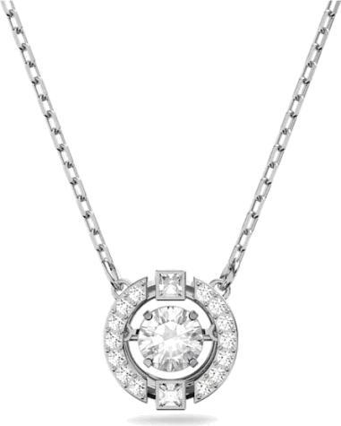 Collier Sparkling Dance Round - Cristaux blancs rhodiés