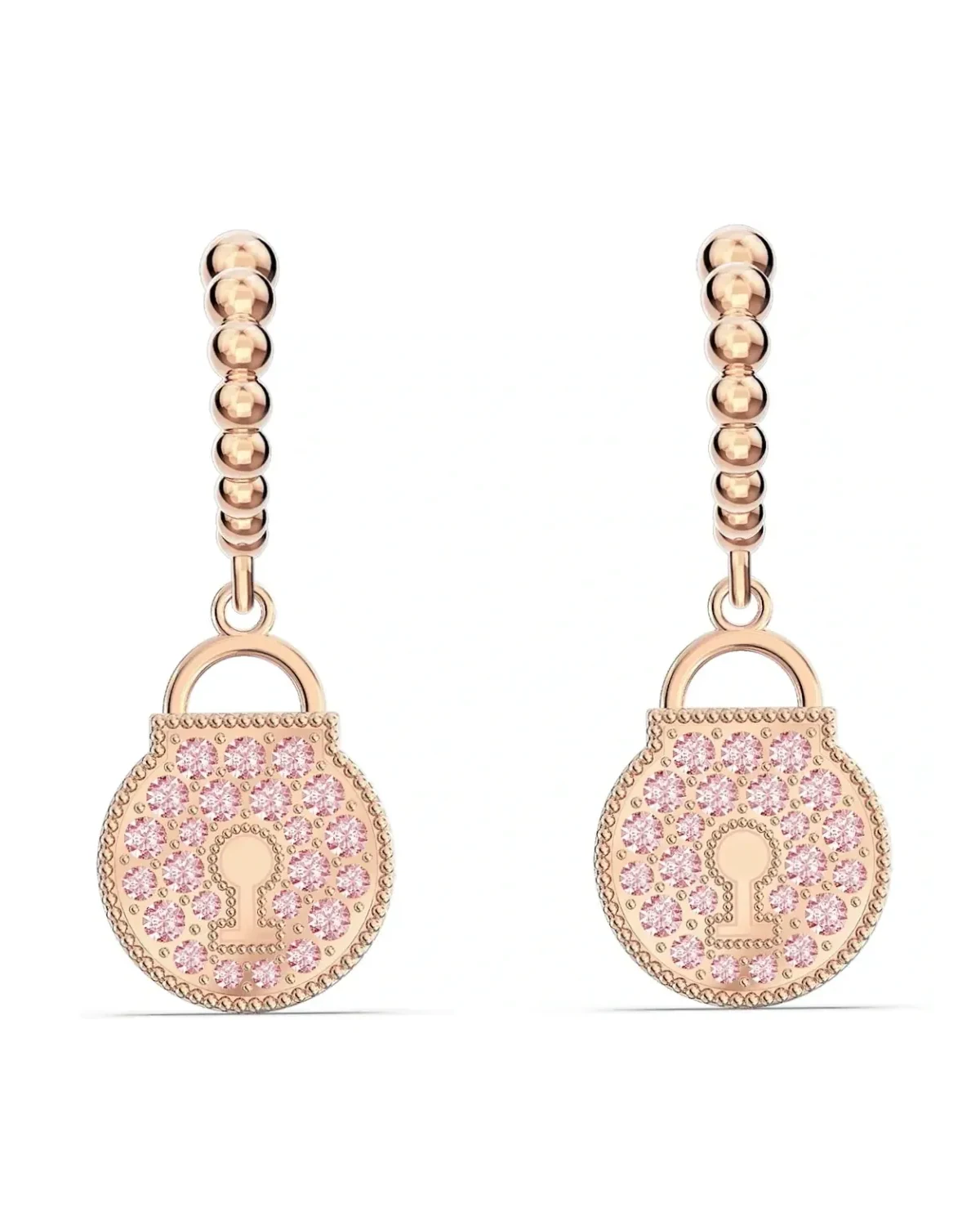 Boucles d'oreilles Swarovski Togetherness plaqué or rose cristaux zirconium femme