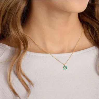 Collier Swarovski Luckily - Œil de Protection Turquoise — vue 4