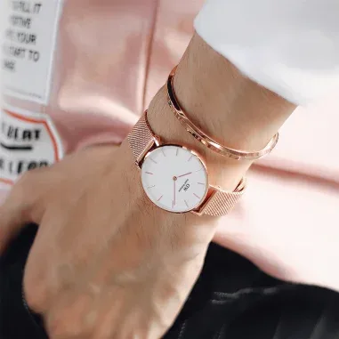 Bracelet Daniel Wellington Classic Jonc or rose — vue 3