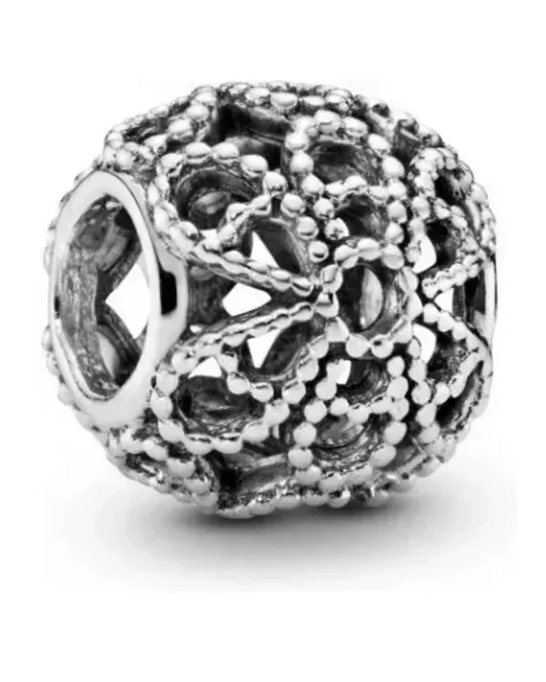 Charm Pandora Fleur Ajouré Perlé Argent 925 Femme