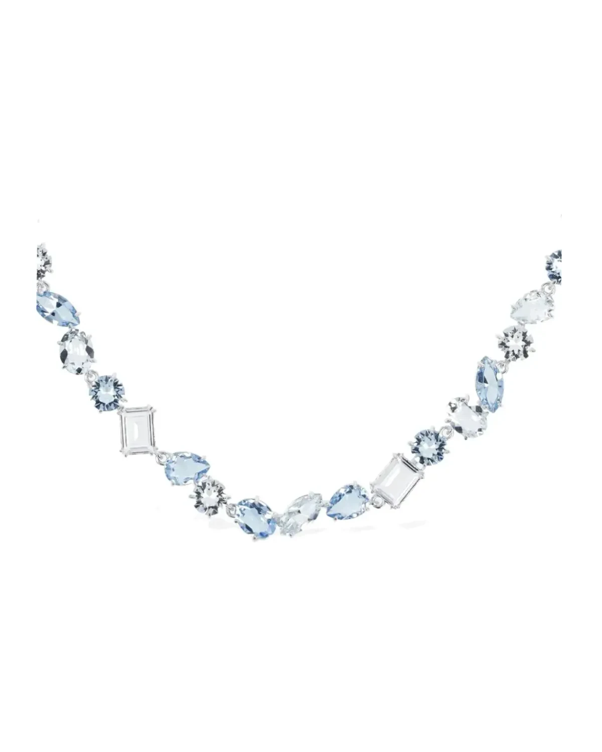Collier Swarovski Gema cristaux bleu blanc métal rhodié femme
