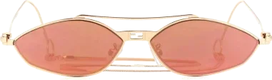Lunettes de Soleil Fendi Baguette Cat-eye Doré Rose — vue 3