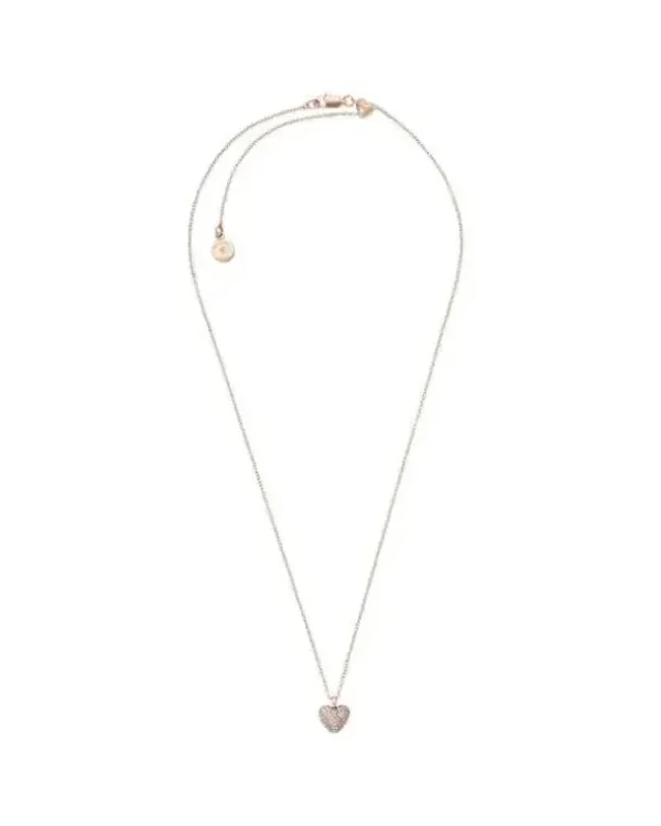 Collier Michael Kors cœur acier inoxydable or rose femme