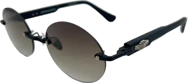 Chrome Hearts Deep 3 - Lunettes de soleil rondes noires