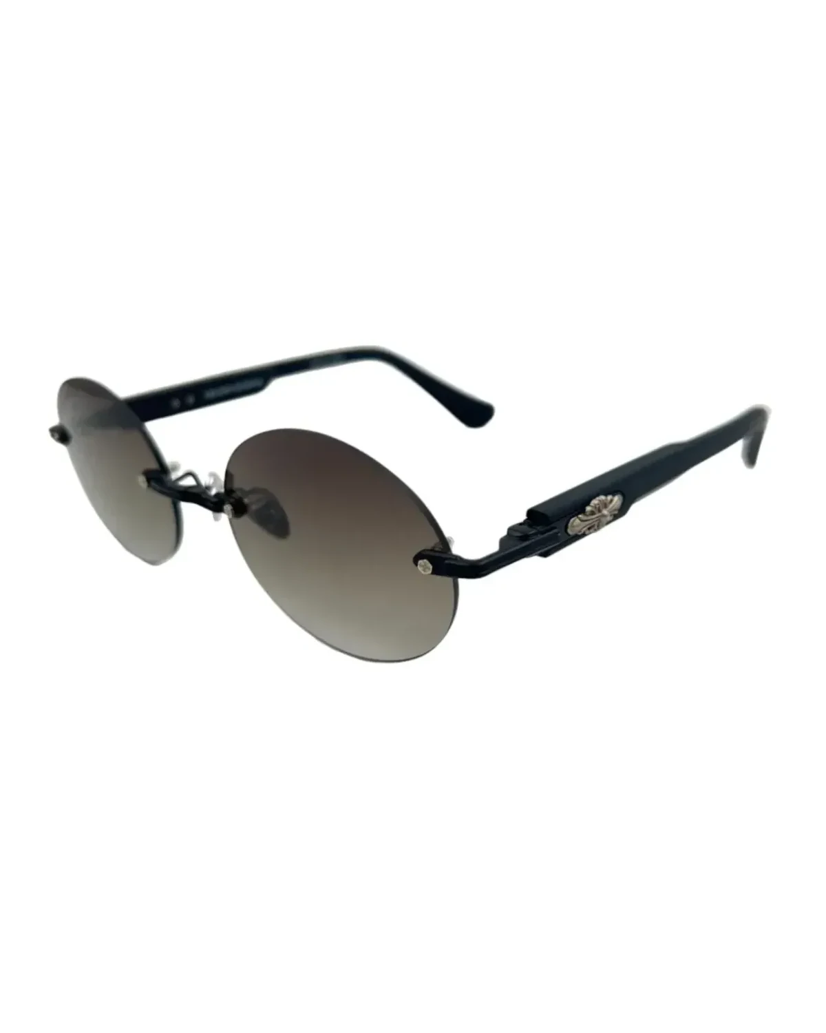 Lunettes de soleil Chrome Hearts Deep 3 ronde noir acétate