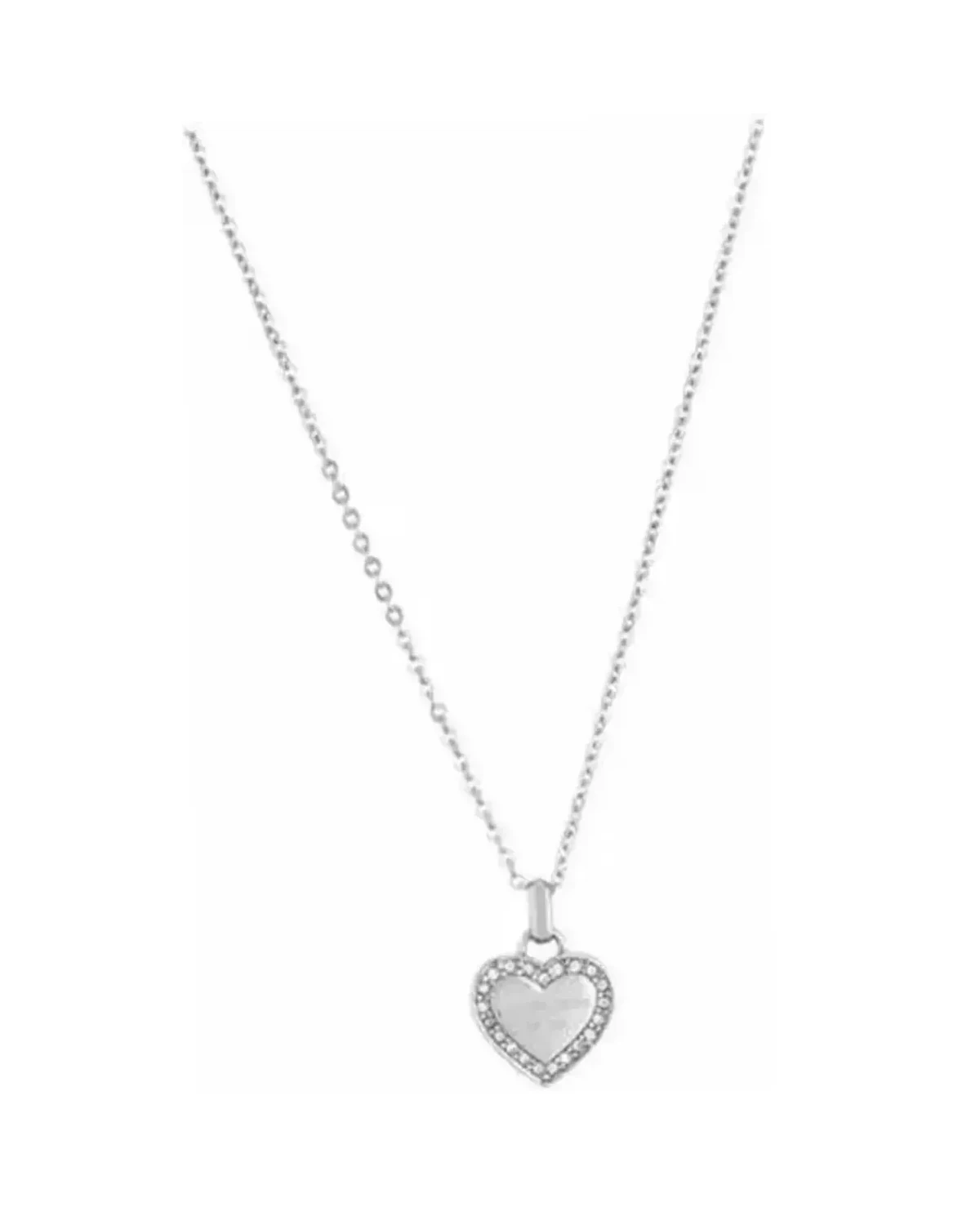 Collier Michael Kors cœur acier argenté zirconium femme