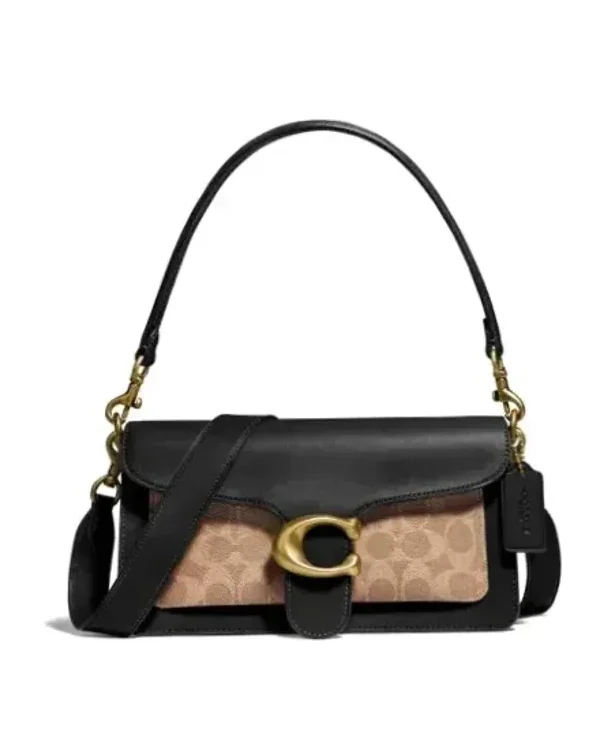 Sac besace Coach Tabby 26 cuir toile bicolore femme