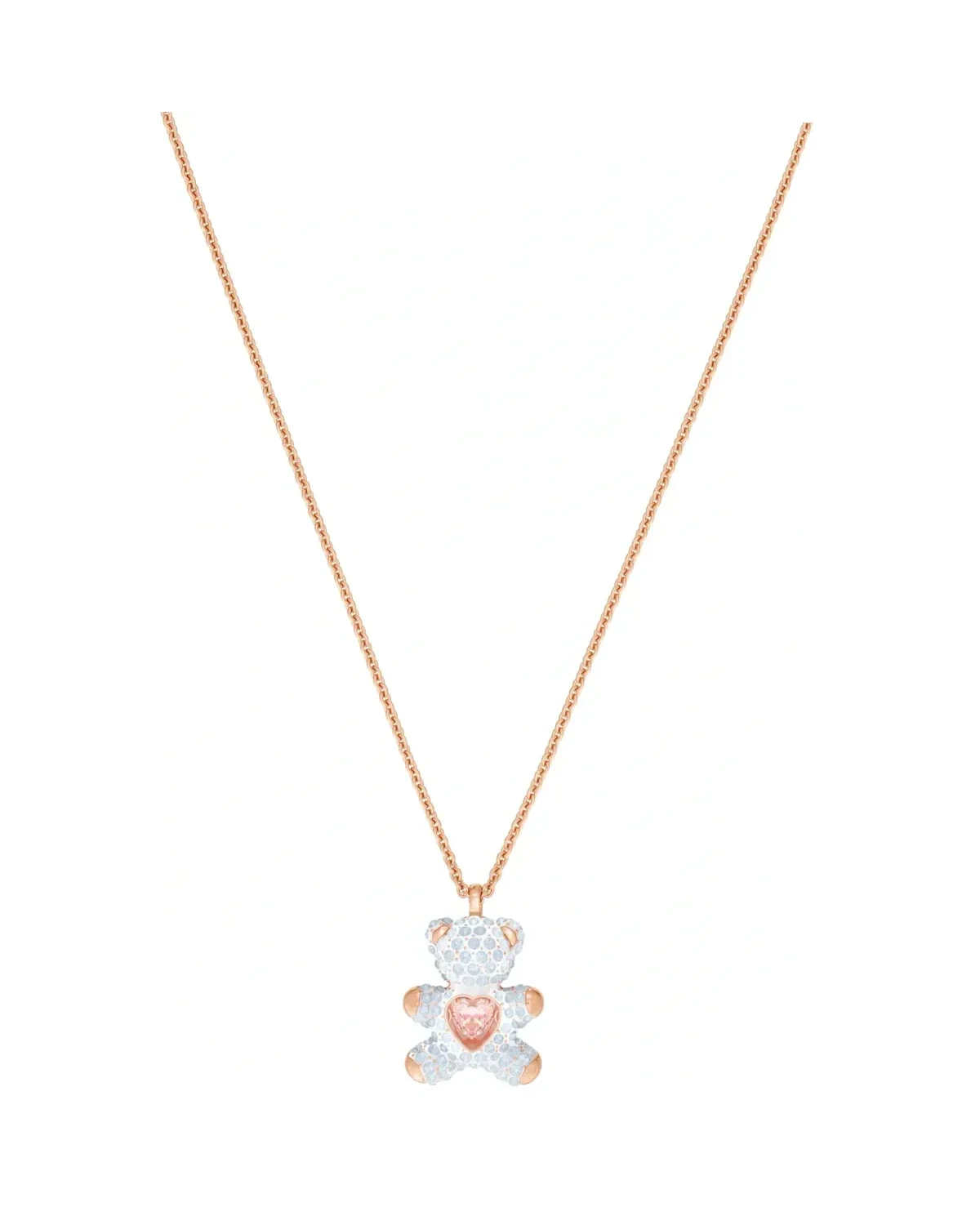 Collier Swarovski Teddy plaqué or rose cristaux zirconium femme