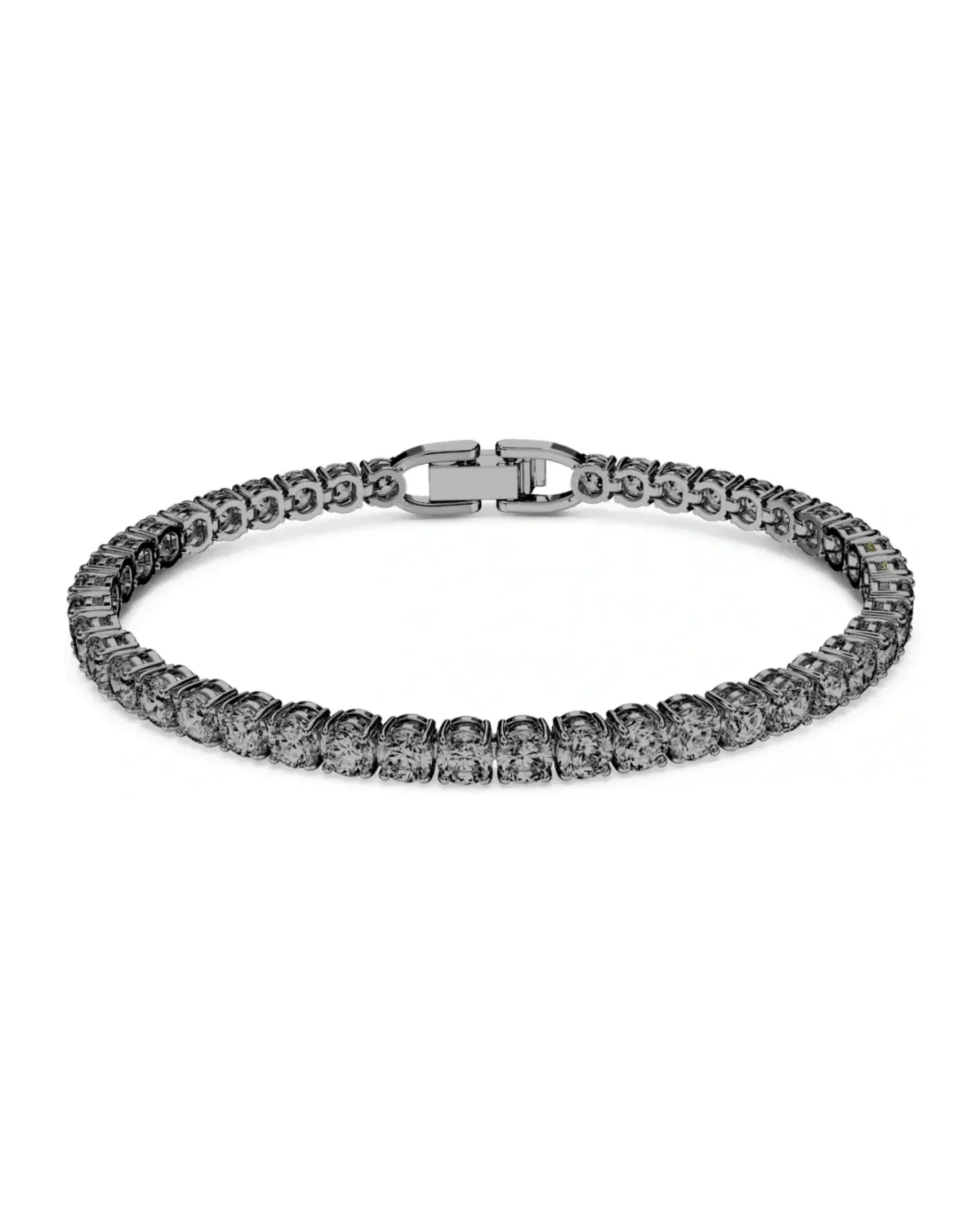 Bracelet Swarovski Tennis Deluxe métal plaqué ruthénium noir