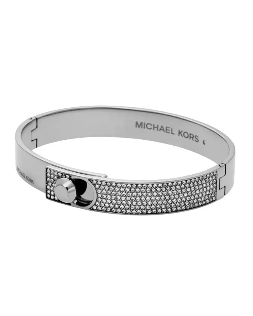 Bracelet Michael Kors acier inoxydable argent strass femme