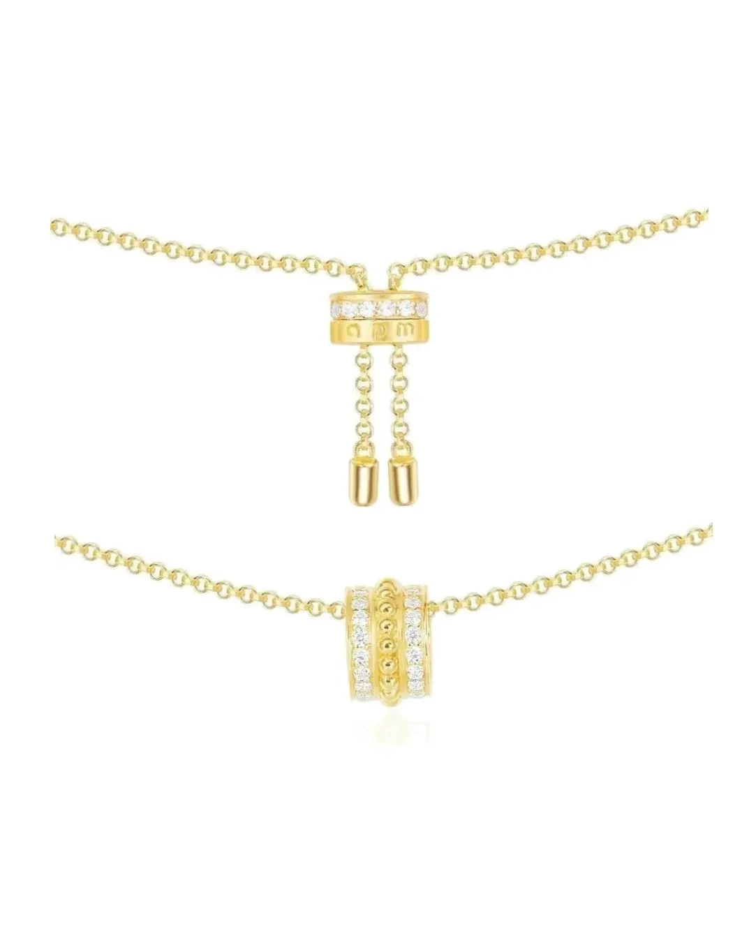Collier APM Monaco cercle cristaux zirconium plaqué or jaune femme