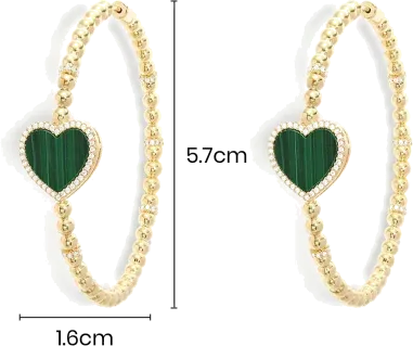 Créoles Cœur Malachite APM Monaco — vue 4