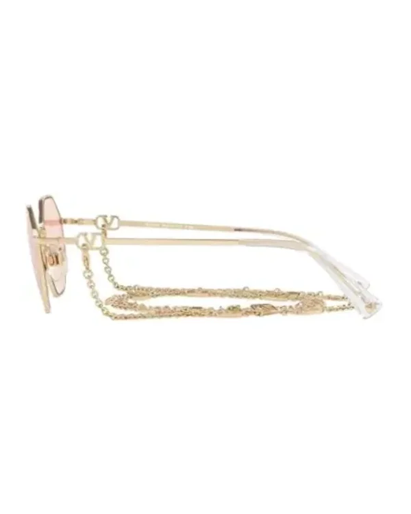 Lunettes de soleil Valentino Garavani VA2040 hexagonales or rose