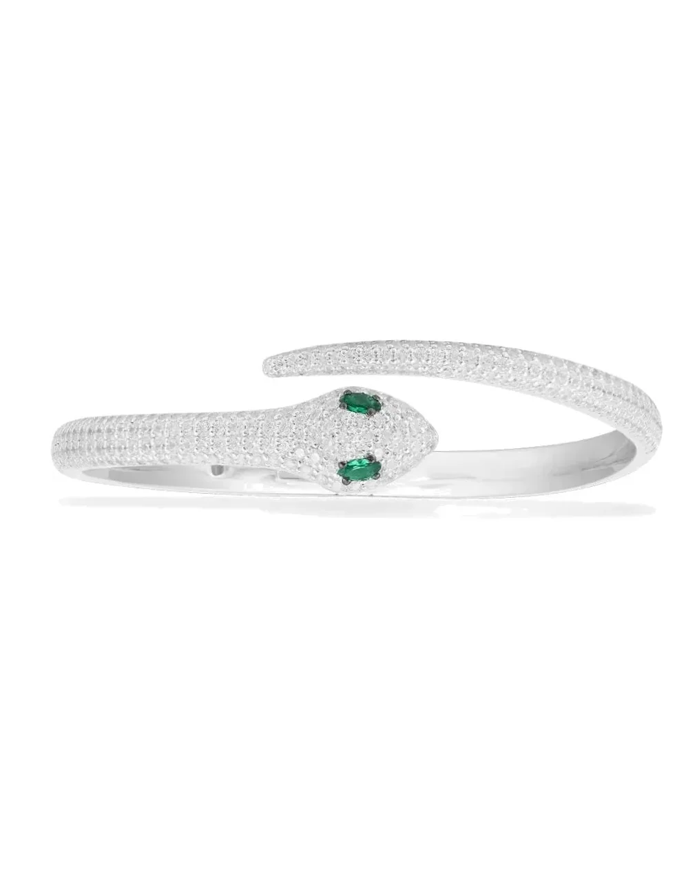 Bracelet jonc APM Monaco serpent argent cristaux femme
