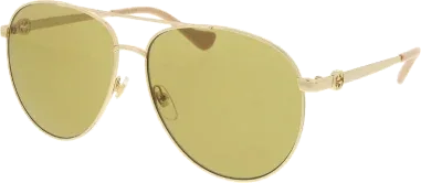 Lunettes de soleil Gucci GG1088S forme pilote en métal Doré Femme